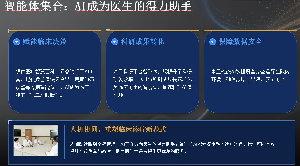 智能体集合：AI 成为医生的得力助手，覆盖临床决策、科研、医院数据安全